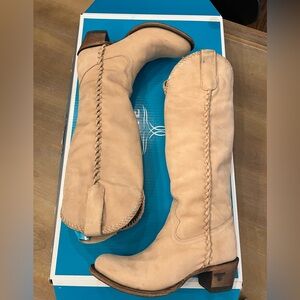 Lane Plain Jane Western Boots - colors is called Buttermilk